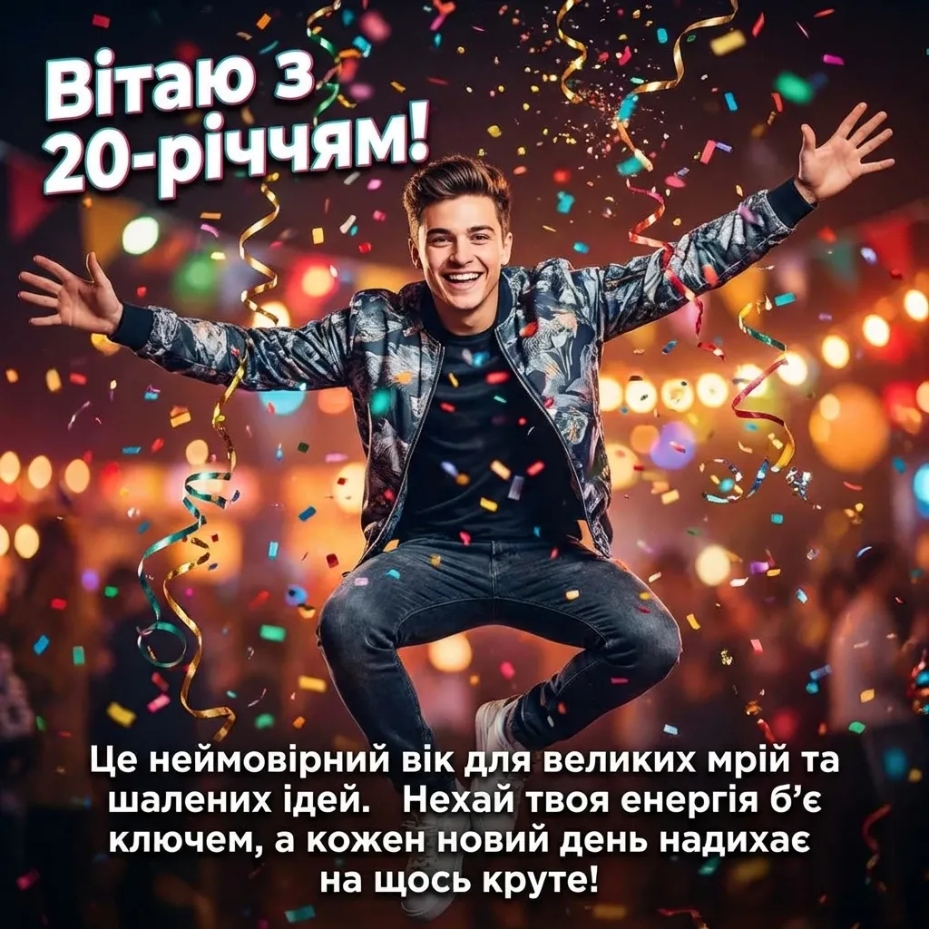 Привітання з 20 річчям своїми словами