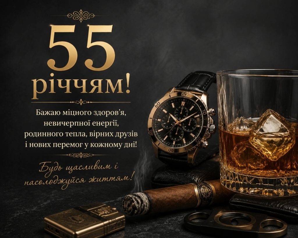 Привітання з 55 річчям мужчині
