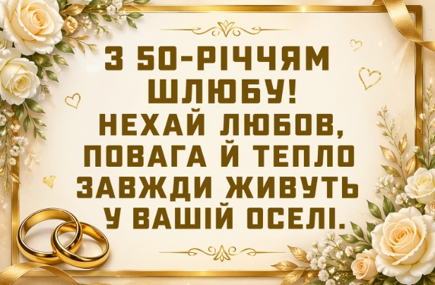 Привітання з золотим весіллям