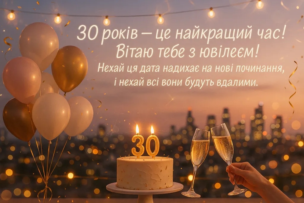 Привітання з 30 річчям своїми словами