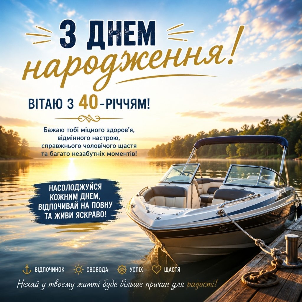 Прикольні привітання з 40 річчям чоловікові