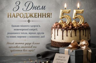 Привітання з 55 річчям своїми словами: велика колекція щирих, мудрих та урочистих побажань