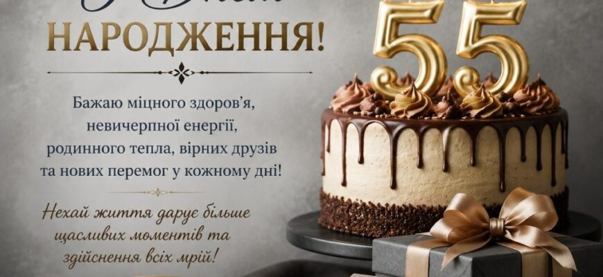 Привітання з 55 річчям своїми словами: велика колекція щирих, мудрих та урочистих побажань