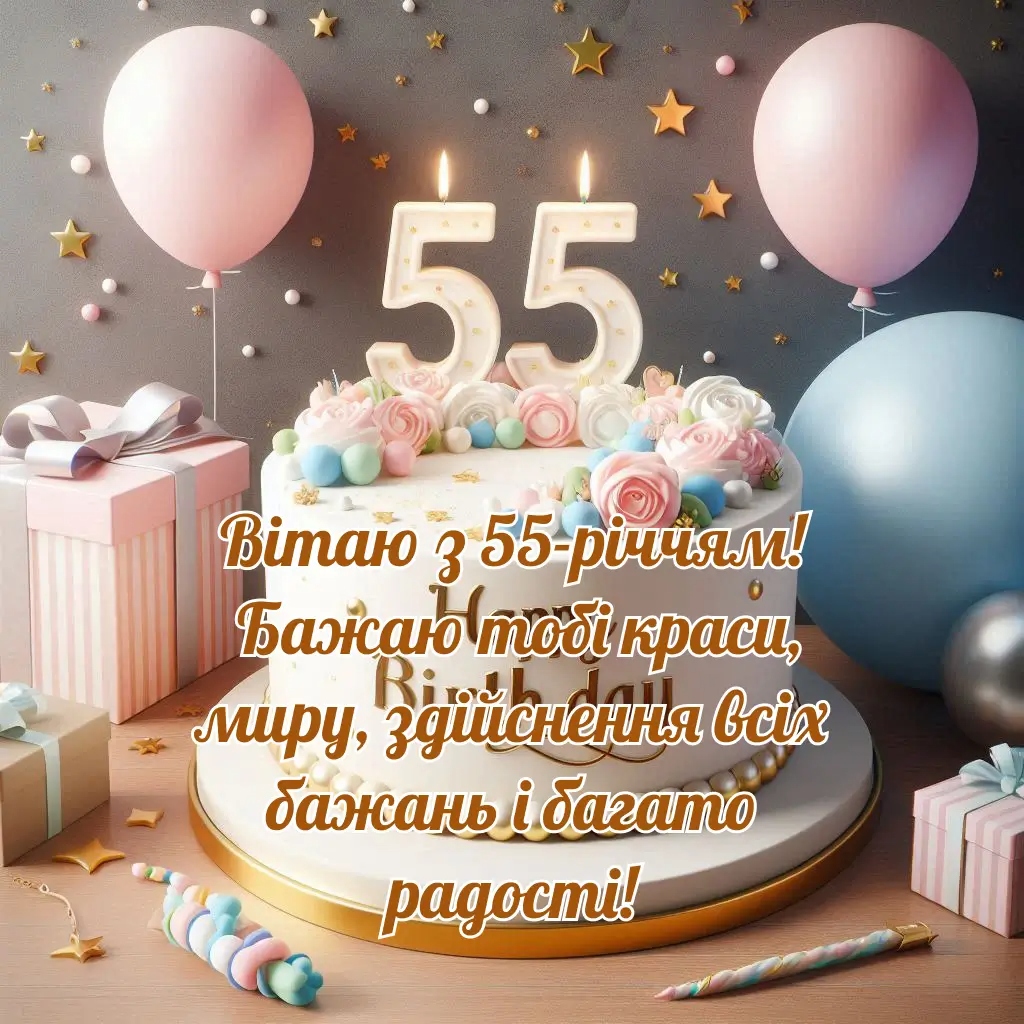 Привітання з 55 річчям своїми словами