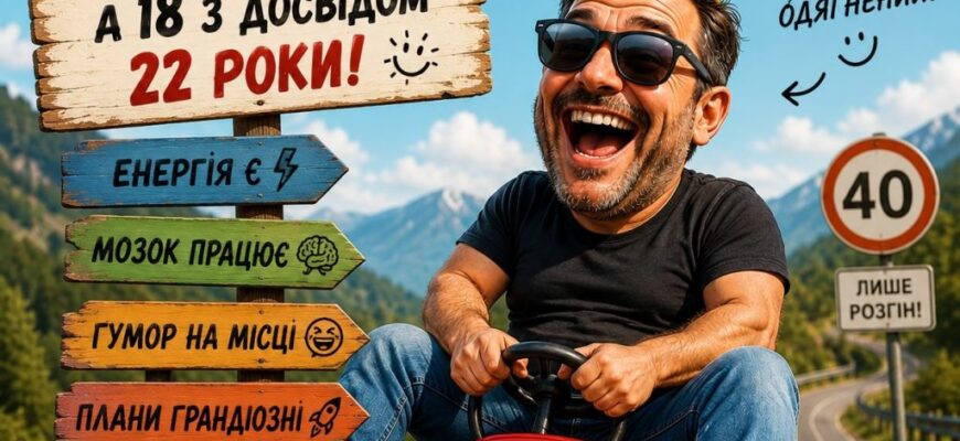 Прикольні привітання з 40 річчям своїми словами: мега-добірка гумористичних, драйвових та влучних побажань