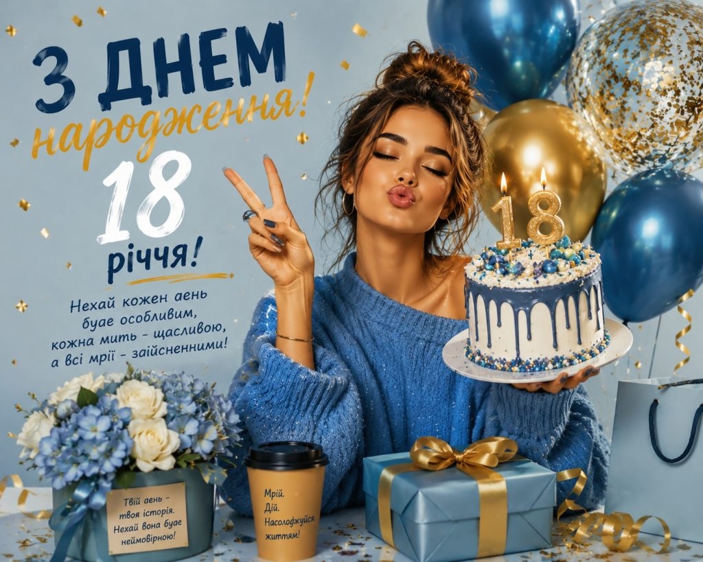 Привітання з 18 річчям прикольні