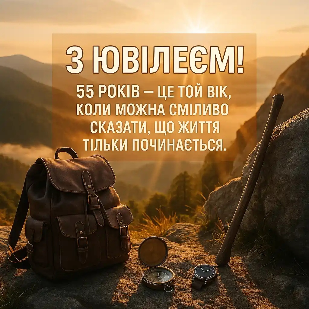 Привітання з 55 річчям мужчині