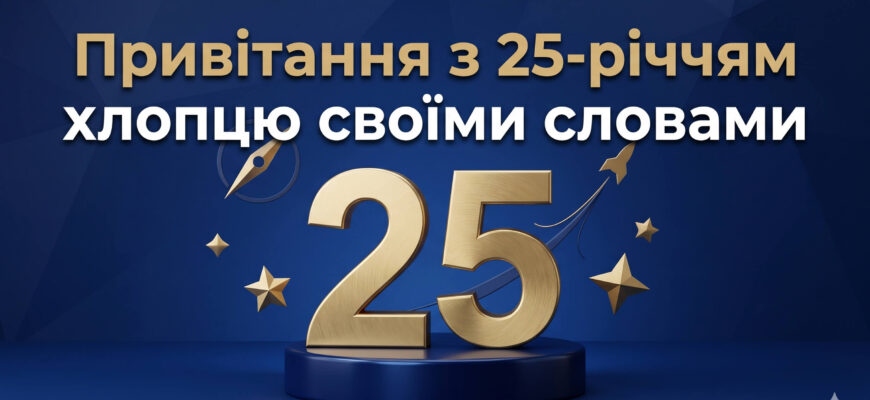 Привітання з 25 річчям хлопцеві