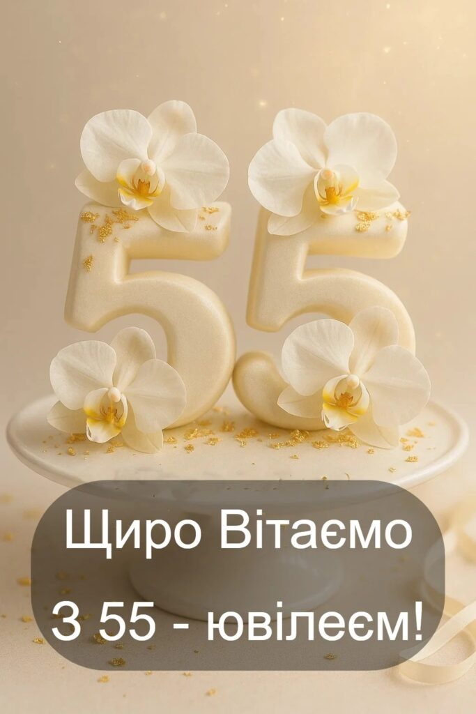 Привітання з 55 річчям своїми словами