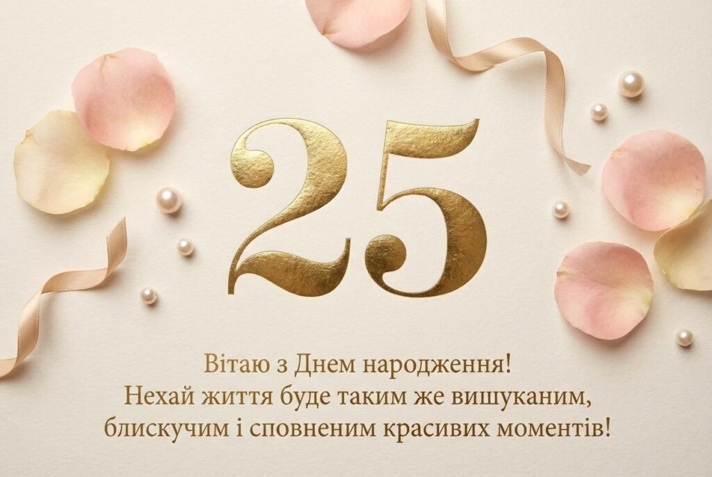 Привітання з 25 річчям дівчині