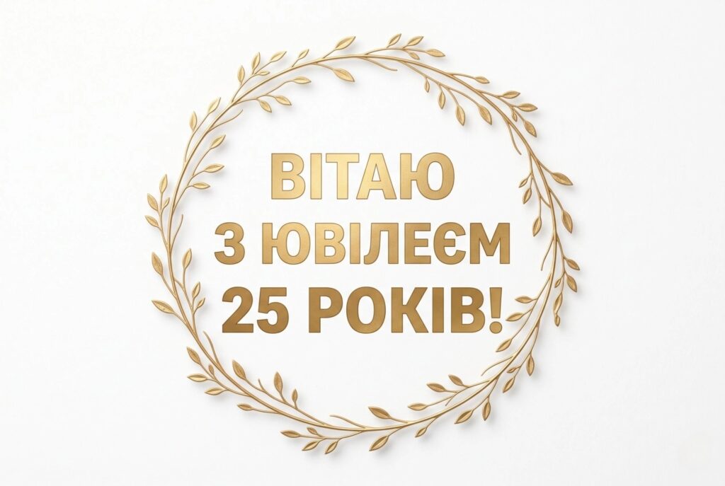 Привітання з 25 річчям своїми словами