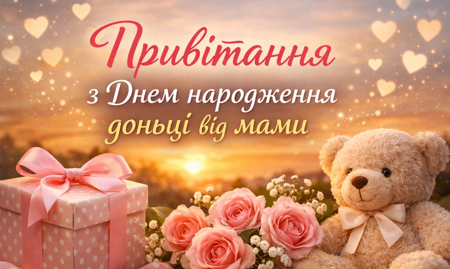 Найтепліші привітання з днем народження доньці від мами