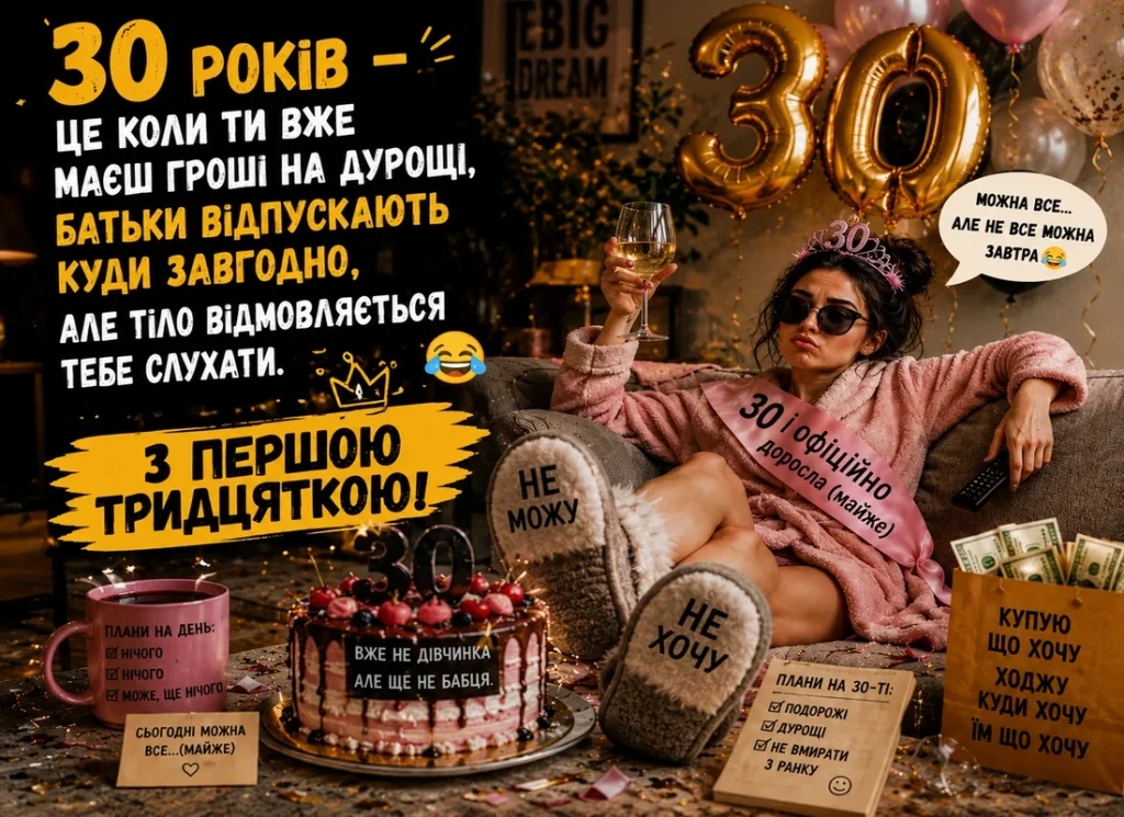 Привітання з 30 річчям своїми словами