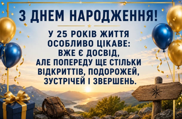 Привітання з 25 річчям своїми словами