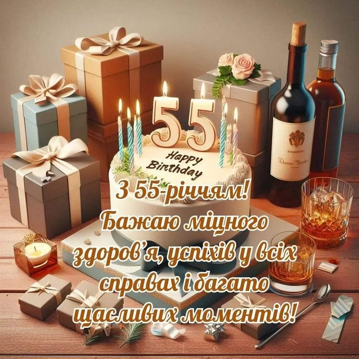 Привітання з 55 річчям мужчині
