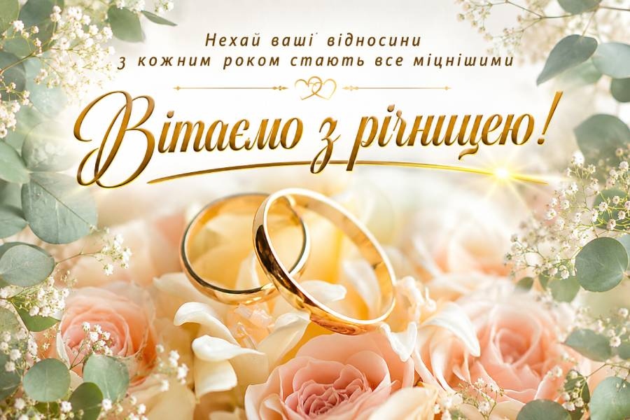 Короткі привітання з річницею весілля