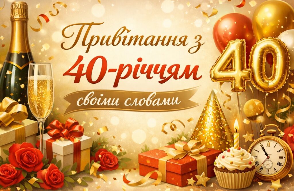 Привітання з 40 річчям своїми словами