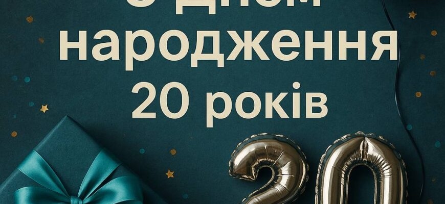 Привітання з 20 річчям хлопцеві