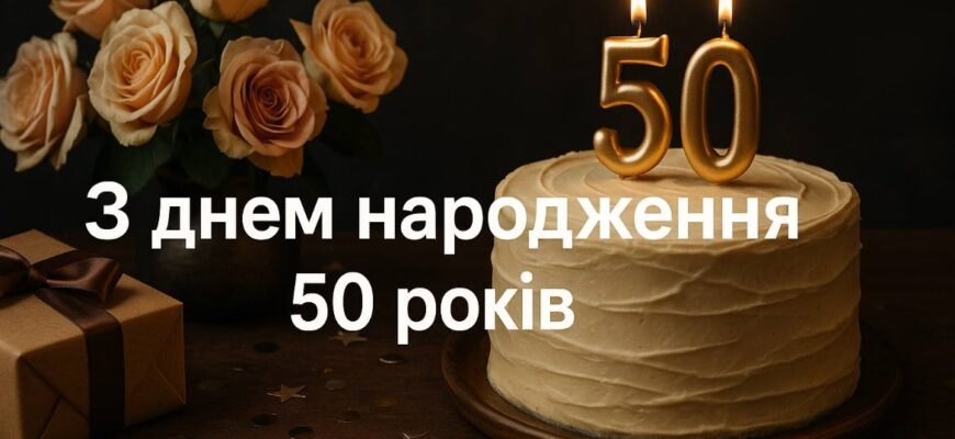 Привітання з 50 річчям мужчині