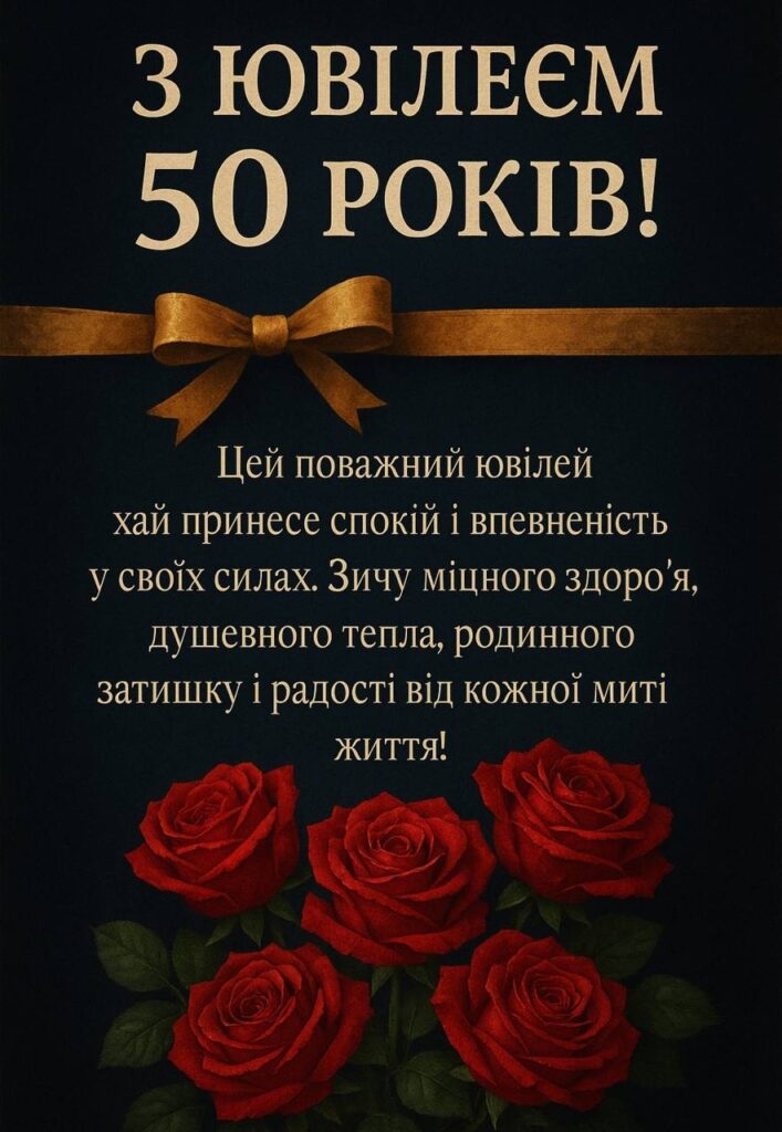 Привітання з 50 річчям мужчині