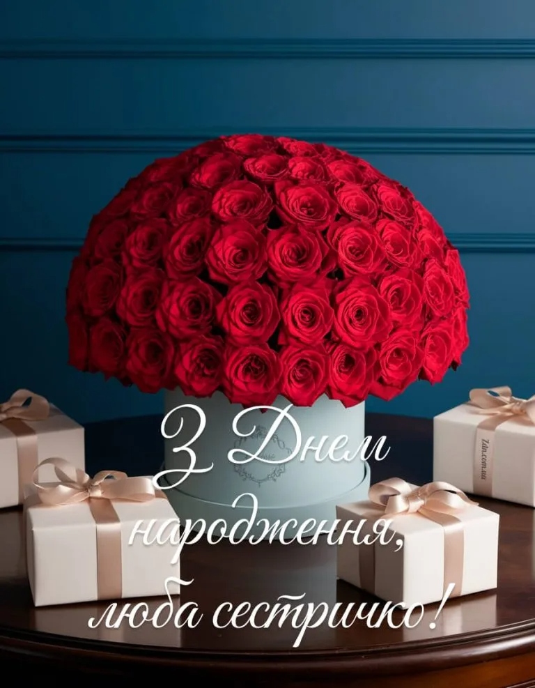 Привітання з днем народження для сестри