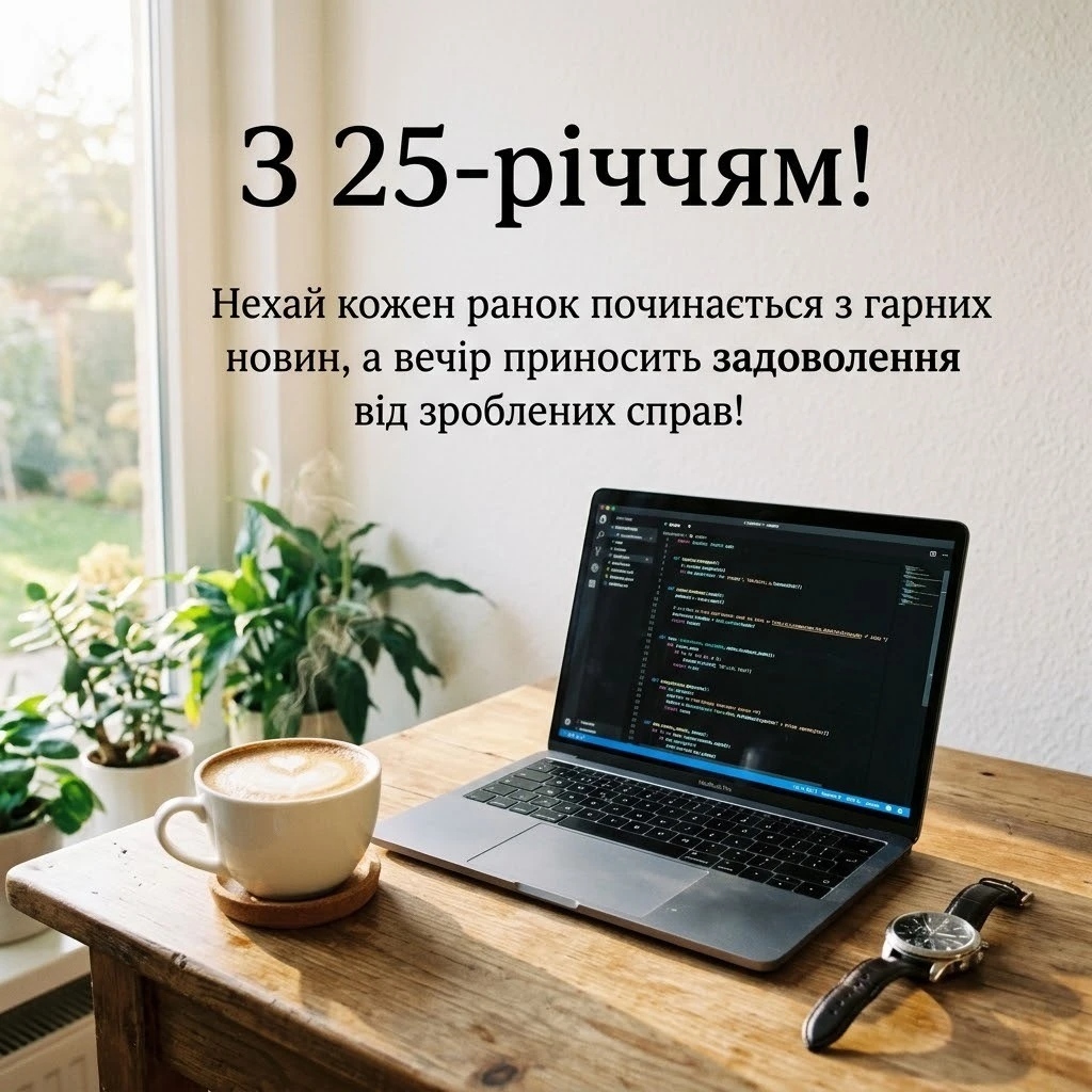 Привітання з 25 річчям хлопцеві